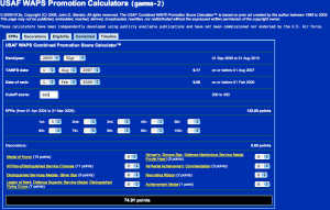 USAF Combined WAPS Promotion Score Calculator™ - SSgt